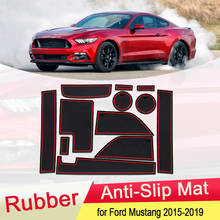 Capa de borracha antiderrapante para porta de carro, almofada para carro, ford mustang 2015, 2016, 2017, 2018, 2019 2024 - compre barato