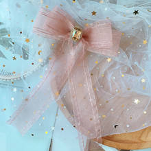 Broche de lazo moño Rosa coreano para mujer, lazo de tela de cristal, PIN para cuello de camisas, regalos de joyería, accesorios 2024 - compra barato
