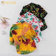 FATHIN Summer Printed Dog Cool Shirt Beach Style Cotton Dog Shirts In Dog Clothing with Bow Pet Clothes XS-FB 2024 - buy cheap