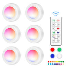 Iluminación RGB para debajo del armario, lámpara LED de pared con Sensor táctil, regulable, inalámbrica, para escaleras, 16 colores 2024 - compra barato