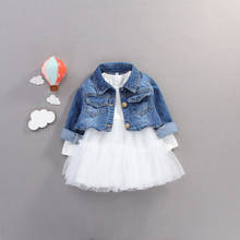 Baby Girls Clothes Sets Outfits Casual Sets Denim Jacket Long Sleeve Dress Suit for Newborn Baby Girls Clothing Birthday Sets 2024 - buy cheap