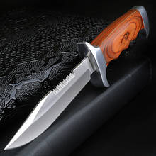 XUAN FENG-cuchillos de caza de alta calidad, mango de madera, cuchillo fijo táctico de supervivencia para acampar, cuchillo recto de caza de América del Norte 2024 - compra barato