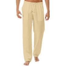 Para hombres Pantalones Largos Ropa de Verano Suelta de cintura elástica transpirable Pantalones Recto
