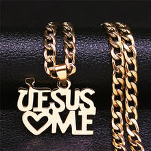 2021 ожерелья в стиле хип-хоп из нержавеющей стали с изображением любовного Иисуса золотого цвета Длинная цепочка ожерелье для женщин/мужчин ювелирные изделия Мужская ожерелье NXS05 2024 - купить недорого