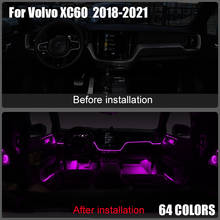 For Volvo XC60 64 Colors 2018 2019 2020 2021 Color Ambient light lamp Atmosphere Advanced Light Decoration lamp 2024 - buy cheap