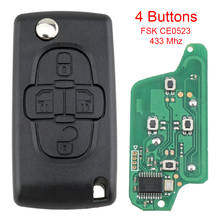 4 Buttons 433Mhz Flip Folding Car Remote Key Fob with ID46 Chip and Uncut Blade Fit for Peugeot 1007 Citroen C8 2024 - buy cheap