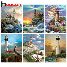 Huacan Full Square Drill Diamond Painting 5d Lighthouse DIY Diamond Embroidery Sale Landscape Mosaic Needlework Home Decor 2024 - buy cheap