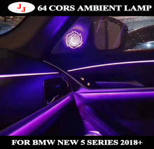 Luz LED ambiental de 64 colores para BMW nueva serie 5 G38 G30, altavoz de panel de puerta, tweeters de cúpula de diamante sincronizados con luz de coche 2024 - compra barato