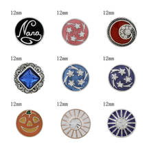 Nana 12mm strass encantos botão snap metal diy jóias ks2025 2024 - compre barato
