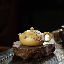 Yixing-TETERA de arcilla púrpura Xishi, juego de té chino hecho a mano, tetera, Infusor de té personalizado auténtico, filtro con agujero de bola 188, 190ml 2024 - compra barato