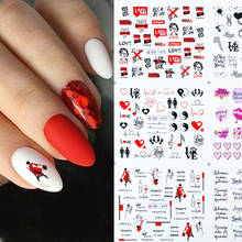 12 Designs Nail Stickers Water Decals Love Word Heart Letters Transfer Slider Nail Art Tattoo Manicure Foil Wrap BN1489-1500 2024 - buy cheap