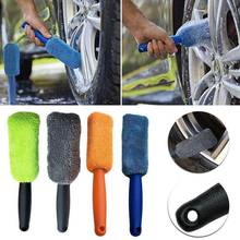 Escova portátil de microfibra para lavagem de carro, limpeza das rodas, com cabo de plástico, ferramenta de limpeza, lavagem automática 2024 - compre barato