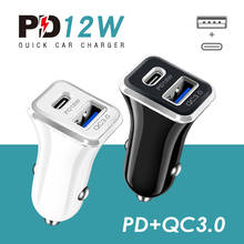 Cargador de coche de 12W PD + USB de doble puerto, cargador de coche de teléfono móvil de 2.4A, cargador de coche de doble puerto, nuevo 2024 - compra barato