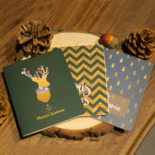 Поздравительная открытка с рождеством, новогодняя поздравительная открытка, рождественские подарочные складные открытки 10 шт./лот 2024 - купить недорого
