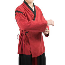 Куртка в китайском стиле, мужская уличная куртка-кимоно, мужская куртка Кунг-фу, льняные пальто и куртки, мужской костюм Тан, мужской костюм 2024 - купить недорого