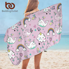 BeddingOutlet Unicorn Bathroom Towels Animal Beach Towel Cartoon Pink Microfiber Bath Towels For Adults Comfortable Whale Toalla 2024 - buy cheap