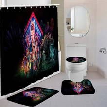 3/4 Pieces Stranger Thing Movie Shower Curtains Sets Carpet Toilet Mat Bathroom 3D Printing Bathroom Non-slip Waterproof Set 2024 - buy cheap