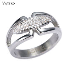Женские Свадебные обручальные кольца, модное готическое кольцо из нержавеющей стали с кристаллами циркония, ювелирные изделия, оптовая продажа 2024 - купить недорого