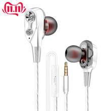 In-Ear Earbud Headphones Dual ynamic Driver Sound HiFi Bass Sports Earphones 3.5mm Plug Headset with Mic for Laptop Smartphones 2024 - buy cheap