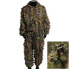 Roupas de caça ghillie ternos maple leaf com capuz 3d treinamento biônico uniforme militar sniper camuflagem roupas birdwatch 2024 - compre barato
