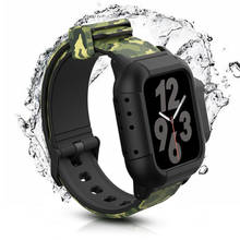 Correa de camuflaje con personalidad para Apple Watch 6, banda de 44mm, 40/42mm, carcasa impermeable, funda de pulsera deportiva para iWatch Series SE/5/4/3 2024 - compra barato