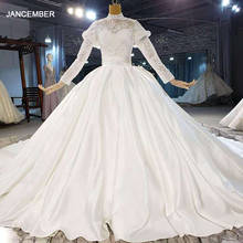 Htl2057 várias maneiras usar bola-vestido frisado cetim cristal luxo lantejoulas vestido de casamento 2021 rendas acima de volta 2024 - compre barato