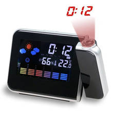 Reloj despertador Digital LCD con proyección meteorológica, retroiluminación LED, proyector con pantalla a Color, alarma de repetición, hora 2024 - compra barato