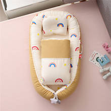 50x85cm de algodão berço do bebê com colcha portátil bebê ninho malha berço cama da criança para o bebê cunas para el bebe 2024 - compre barato