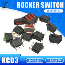 KCD3 Rocker Switch Power Switch 2/3/9Pin ON-OFF/ON-OFF-ON 2/3 Position AC 16A 250V 13.5*31MM With LED Waterproof Cap 2024 - buy cheap