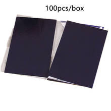100 шт. синяя углеродная бумага A5 32K, двухсторонняя копировальная бумага, офисные принадлежности, тонкие школьные графитовые канцелярские принадлежности многоразового использования 2024 - купить недорого