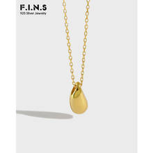 F.I.N.S Simple 925 Sterling Silver Smooth Teardrop Necklace Pendant Personality Short Silver Necklace 925 Jewelry Korean Fashion 2024 - buy cheap