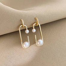 2020 New Arrival Vintage Simulated-pearl Geometric Dangle Earrings For Women Fashion Crystal Pendant Jewelry 2024 - buy cheap