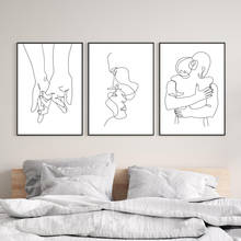 Couple Love Abstract One Line Drawing Art Posters and Prints Modern Minimalist Wall Art Pictures Canvas Painting Bedroom Decor 2024 - buy cheap