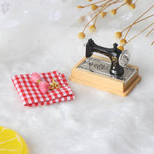 Kids Dollhouse Decor Wooden Sewing Machine with Thread Scissors Accessories for Dolls House Toys for Girls Miniature Furniture 2024 - buy cheap