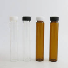 60ml 2oz Empty Clear Amber screw cap glass bottle with plastic black white Lids sample Essential oil e Liquid bottles 24pcs 2024 - buy cheap