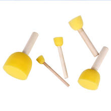 5Pcs/set Baby Sponge Paint Brush Original Wooden Handle DIY Painting Drawing Graffiti Doodle Kids Toys Developing Art Craf Games 2024 - buy cheap