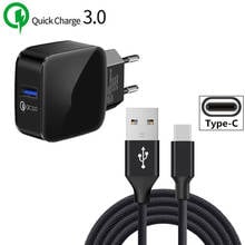 For Sony Xperia XZ Premium XZs XA2 Ultra XA1 L1 L2 ZUK Z1 Z2 Pro Phone QC 3.0 USB EU Fast Charger Type c usb charger Nylon Cable 2024 - buy cheap