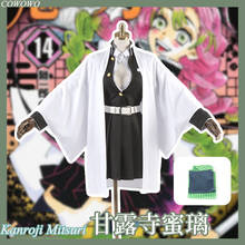 ¡Anime! Demon Slayer: traje de batalla Kimetsu no Yaiba Kanroji Mitsuri, uniforme Kimono, disfraz de Cosplay para mujer, nuevo envío gratis 2024 - compra barato