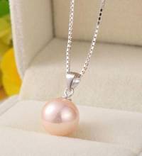 Collar con colgante de perlas de 11-12mm, joyería noble, Natural, Rosa 2024 - compra barato