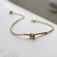 MODAGIRL Gold Love Knot Bracelet Bangle Gift for Her Stainless Steel Bead Bracelet Women Wedding Bridesmaid Jewelry 2024 - buy cheap