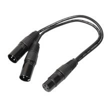 0.3m 1Ft 3P XLR Female Jack to Dual 2 Male Plug Y Splitter Cable Adaptor Cord Microphone Audio Extension Cable Cord wire New 2024 - buy cheap