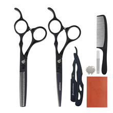 Tesoura de cabeleireiro profissional, navalha de 5.5 polegadas, tesouras de corte de cabelo baratas, para barbeiro e cabeleireiro, kit japonês 2024 - compre barato