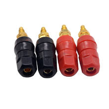 Terminais com ligação para amplificador, 2 peças, 4mm, vermelho, preto, plug adaptador, soquete 2024 - compre barato