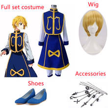 Anime hunter x hunter kurapika cosplay traje masculino feminino carnaval festa conjunto completo desempenho trajes terno adulto uniforme peruca 2024 - compre barato