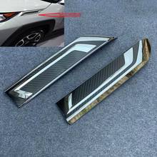 2pcs ABS Chrome Carbon Fiber Style Car Exterior Front Head Light Lamp Garnish Trim For Toyota RAV4 2019 2020 2024 - buy cheap