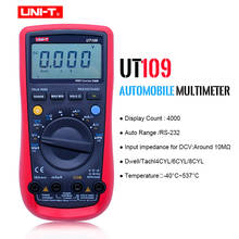 UNI-T ut109 handheld automotivo multiuso medidores de escala automática multimetros usb pc conectar dwell tach lcd backlight 2024 - compre barato