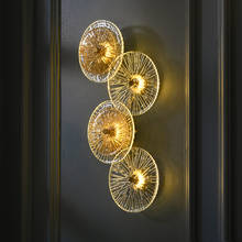 Pós luxo moderno ouro lustre de vidro lâmpada parede para sala estar decoração quarto cabeceira corredor sofá fundo do banheiro café 2024 - compre barato