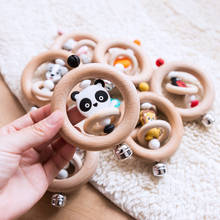 1Pc Baby Rattles Food Grade Wooden Teether Silicone Animal Teething Baby Toys Nursing Bracelet Infant Products for 0-12 months 2024 - buy cheap