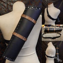 Steampunk Shoulder Back Quiver Arrow Holster For Medieval Bowman Archer LARP Costume Nomad Horseback Archery Accessory Leather 2024 - buy cheap