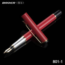 Design exclusivo caneta fonte baoer 801 prata de aço inoxidável caneta caneta de tinta nib 2024 - compre barato